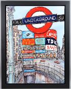 PHILIP BISSELL (b.1952) 'Underground Piccadilly Circus' oil on canvas, signed, inscribed and
