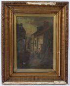 JOHN HAMILTON GLASS (1864-1940) 'Abbey Lane, St Monan's Evening' oil on canvas signed inscribed