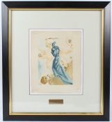SALVADOR DALI 'The Borders Of Phoegeton' woodcut print on rives paper 25 x 18cm