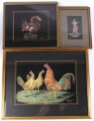 BARRY ROBERTSON (20TH CENTURY) 'Ginger Breasted Reds, Squirrel and Goblin, Three scraper board