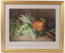 EDITH COTTAM Still life of fruit watercolour signed 32.5 x 45cm