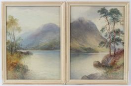 EMIL AXEL KRAUSE 'Place Fell Ullswater' 'On Loweswater' two Lake District views pair of watercolours