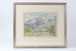 ANNIE L. SIMPSON (act.1889-1913) 'Springtime in Merano' watercolour, signed 21 x 29.5cm