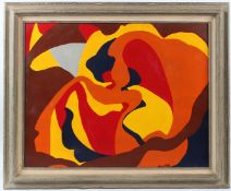 DUKE (20TH CENTURY) Abstract shapes oil on board signed 55 x 70cm