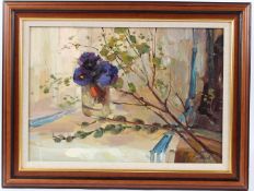 ROMAN PODOBEDOV (1920-2003) Spring flowers in a glass oil on board signed 33 x48cm