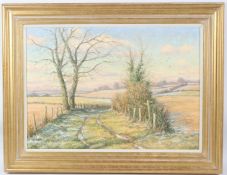 MERVYN GOODE 'December morning frost' oil on canvas signed 49 cm x 69cm
