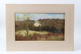 CIRCLE OF JOHN STRICKLAND GOODALL Landscape with quarry beyond oil on board unframed 24 44cm