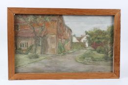 JOHN LESSORE (b.1939) 'Leyswood Groombridge' oil on board inscribed verso 32.5 x 55.5cm
