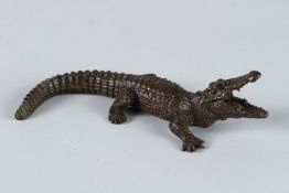 A BRONZE ALLIGATOR. 14cms