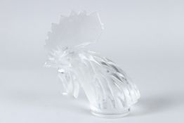 A LALIQUE ROOSTER. 16cms high. Engraved Lalique, France