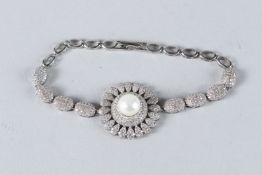 A PEARL AND CZ BRACELET