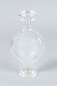 A LALIQUE PERFUME BOTTLE AND STOPPER. 16cms high. Engraved Lalique, France