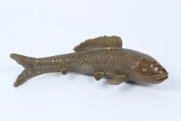 A JAPANESE STYLE BRONZE MODEL OF A CARP.