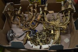 Ormolu and other wall lights.