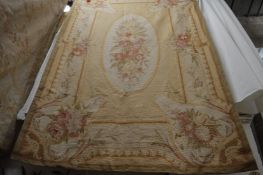 A French aubusson style floral decorated tapestry, 180cm x 118cm.