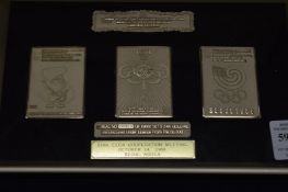 Two decorative presentation items relating to the Seoul Olympics 1988.