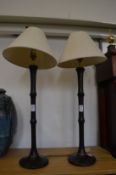 A pair of stylish table lamps.