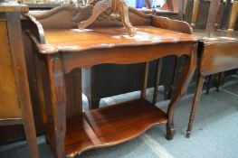A Victorian style mahogany two-tier washstand.