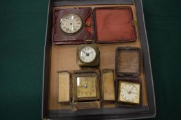 Travelling and bedside clocks.