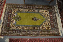A Persian chandelier or prayer rug, 155cm x 95cm.