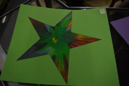 In the manner of Damien Hirst, a spin painting depicting a star.