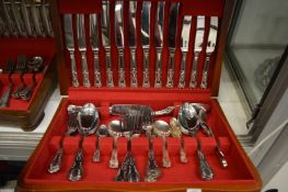 A Kings pattern canteen of cutlery (some replacement items).