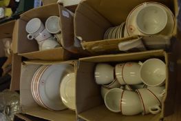 Quantity of British Red Cross Society tea and dinnerware marked with their Red Cross logo.