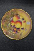 A good Royal Worcester cabinet plate painted with apples and other fruit by P Platt.