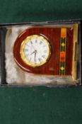 A Mappin & Webb clock, boxed.