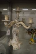 Continental porcelain candelabra.