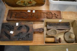 A collection of shortbread moulds.