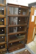 An oak five section Globe Wernicke bookcase.