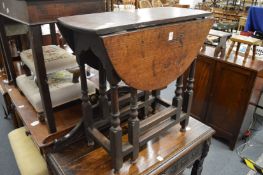 A 19th century oak small gateleg table.