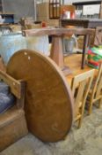 A 19th century circular mahogany dining table (af).