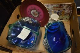 Decorative china and glass.