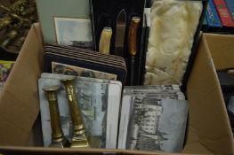 Carving set and place mats.