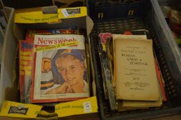 A quantity of ephemera to include News Week magazine.