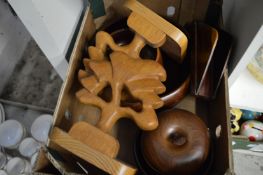Decorative wooden items.