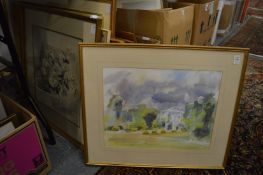 A small group of paintings and prints.