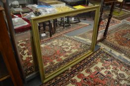 Rectangular wall mirror with pale green painted frame.