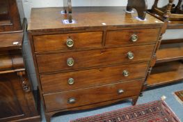 A 19th century mahogany straight front chest of two short and three graduated long drawers.