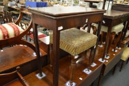 George III mahogany rectangular fold-over card table.