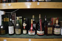 Quantity of spirits etc to include Courvoisier and Martell brandy etc.