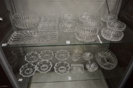 Cut glass bowls, dishes etc.
