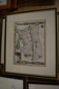 Five small framed and glazed maps.