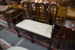 A Georgian style mahogany chair back settee.
