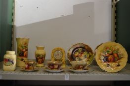 Quantity of Aynsley and other fruit decorated porcelain.