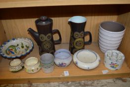 Poole pottery and other items.