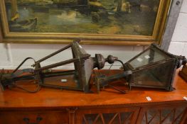 A pair of copper lanterns.