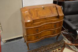 A Continental inlaid walnut bureau.